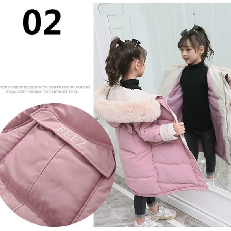 Winter Jacket for Girl New Fashion Autumn Winter Jacket Kids Hooded Coat Children Snowsuit Down Cotton Clothes Outerwear Parka