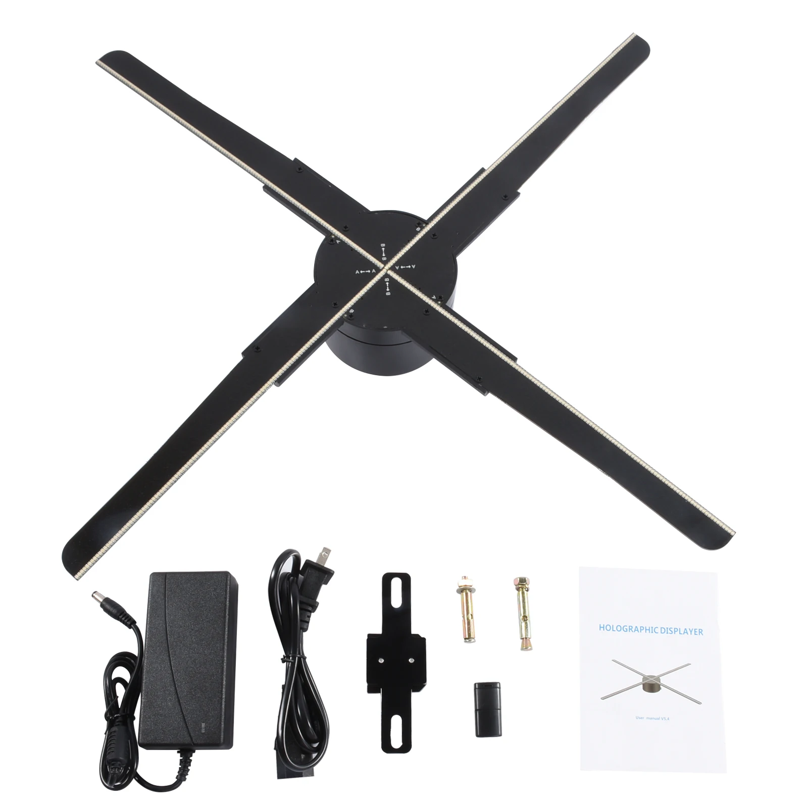 

45CM 3D Led Hologram 510pcs LED WIFI Cloud Holographic Projector Player Display For Store Hotel Ourdoor Advertising Light