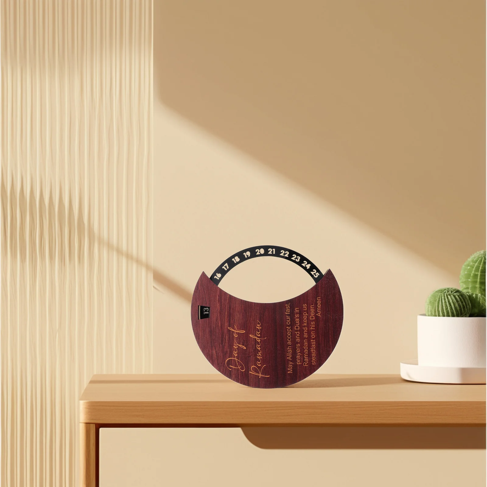 

Ramadan Wooden Countdown Calendar Rotatable Acrylic Wheel Eid Mubarak Decor Home Office Festival Decor Ramadan Desk Decoration