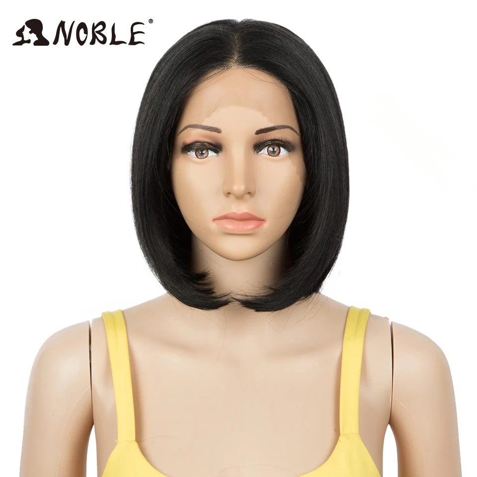 Noble Synthetic Lace Front Wig 4X4 Lace Front Wig Straight Short Bob Wig Ombre Blonde Wig For Black Women Synthetic Lace Wig