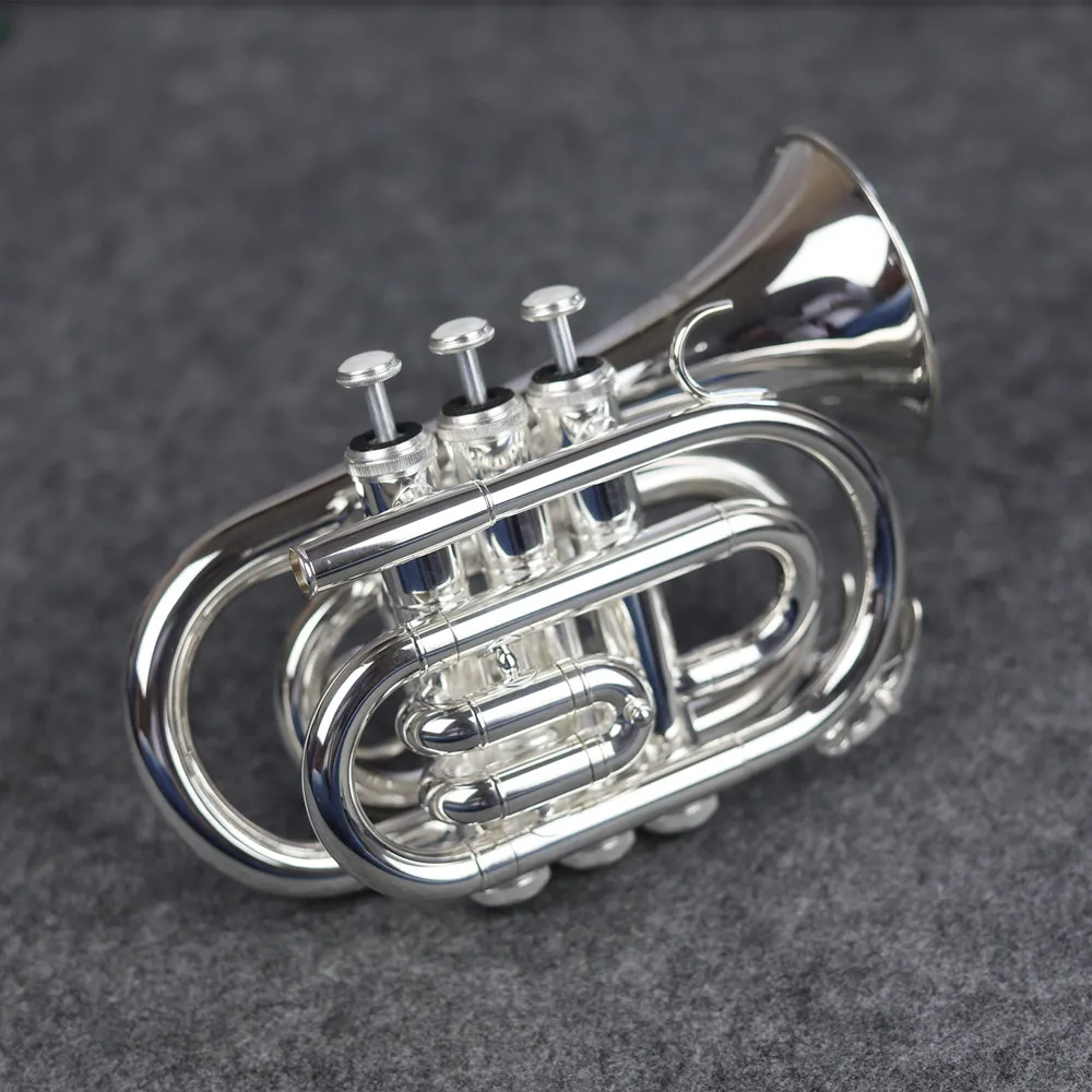 

Japanese-made trumpet, pocket trumpet, palm trumpet, B-flat trumpet, silver-plated trumpet, exquisite