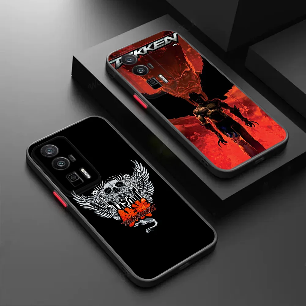 Coque de téléphone pour Xiaomi Poco X4 C51 C50 C40 M5 X5 X3 F3 13 Lite 14 TEKKEN 7 Redmi 13C A1 A2 K40 Pro, noir, translucide