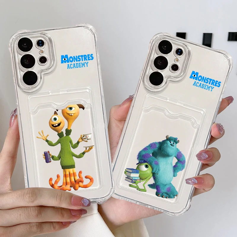 

Disney Monsters University For Samsung S24 S23 S22 S21 S20 Ultra FE Plus A55 A53 5G Photo Card Bag Transparent TPU Phone Case