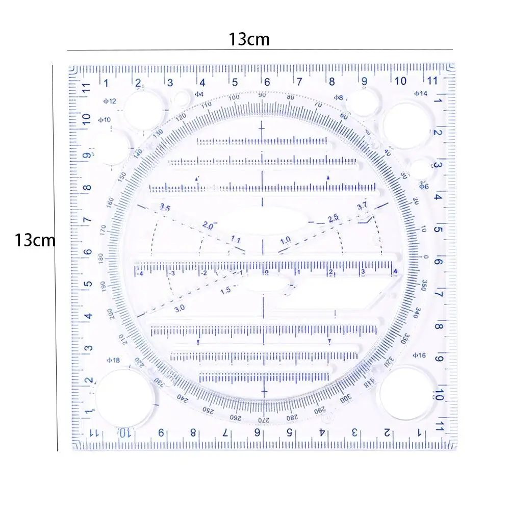 Función Arte Diseño Regla Círculo Fabricante Regla de Dibujo Regla de Dibujo Multifuncional Plantilla de Dibujo Geométrico Ángulo Springhall