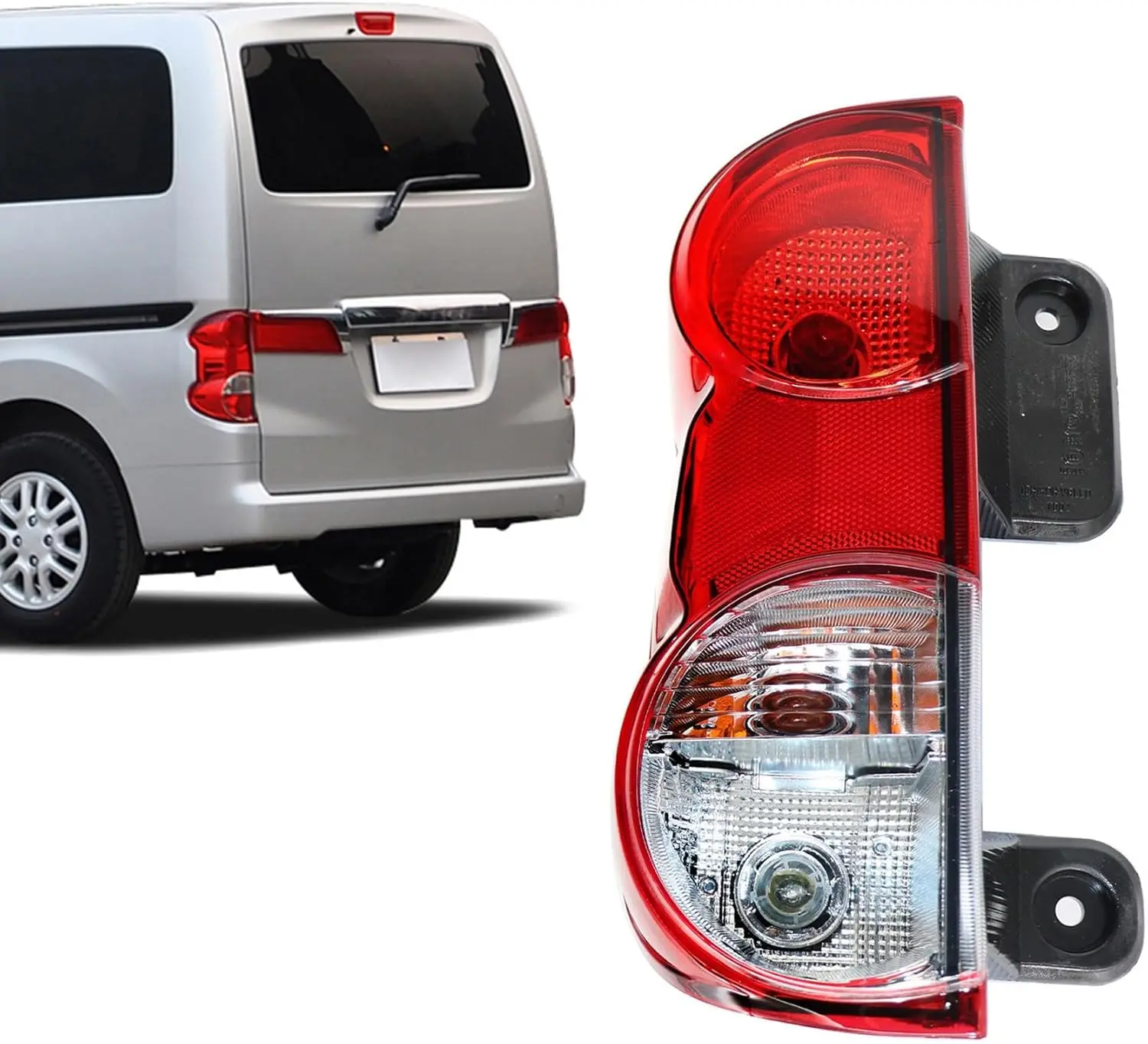 

Left Tail Light Assembly Clear Red Lens with Bulbs for Nissan NV200 2013-2018 Driver Side