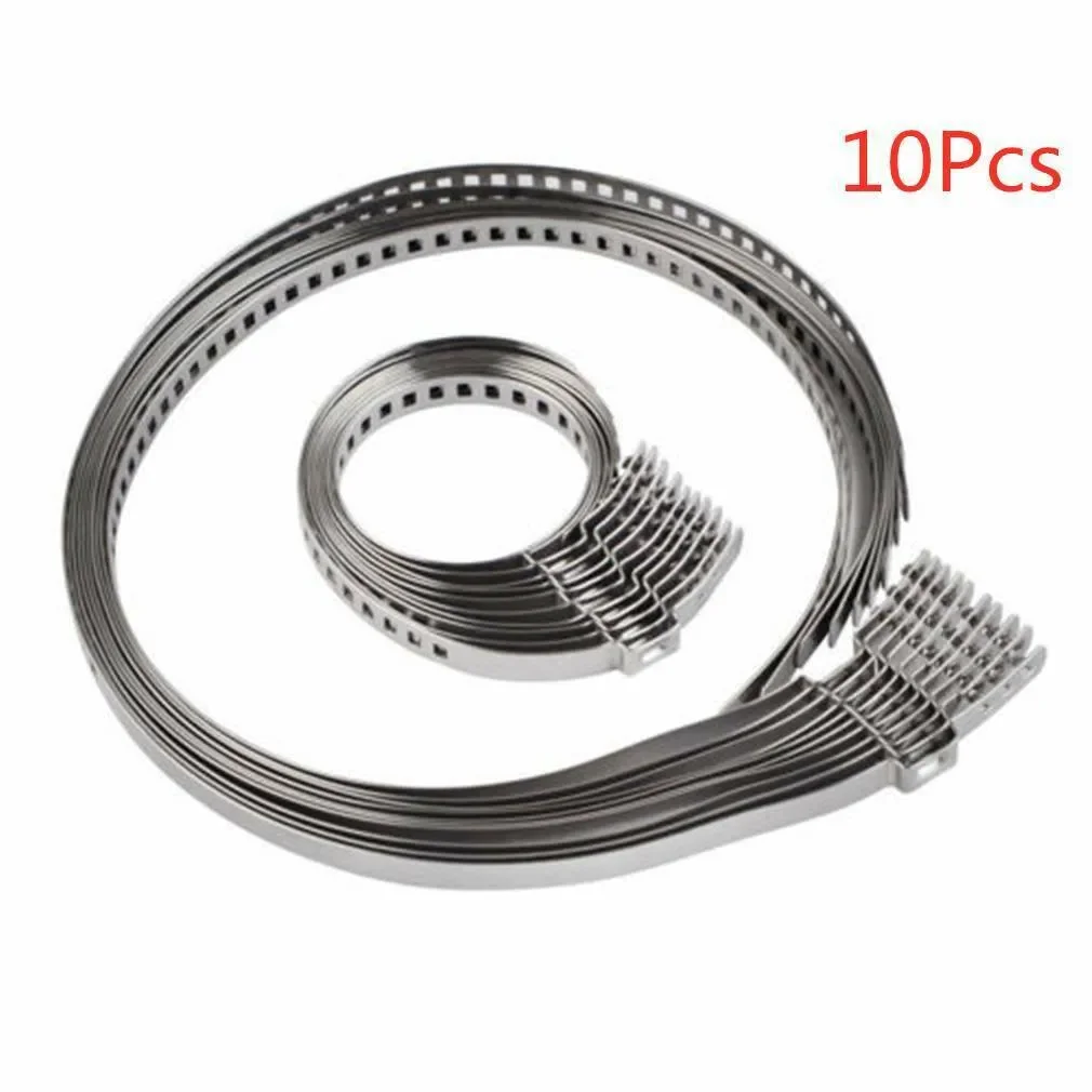 10Pcs General Stainless Steel Clamp Clips For Driveshaft CV Joints Boot Kits Axle CV Joint Boot Crimp Clamp Kits Chassis Parts