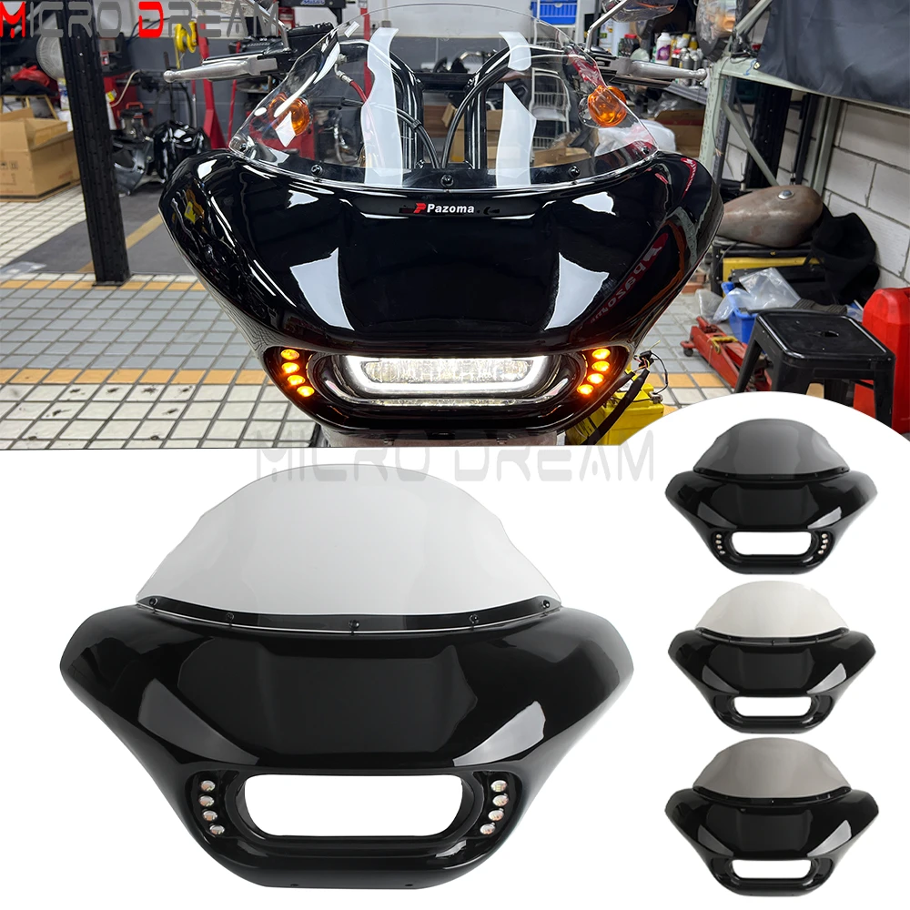 For Harley Dyna Street Fat Bob FXDB FXDF Low Rider FXDL FXDLS Super Wide Glide Motorcycle Front Headlight Fairing Shark Cowl Kit