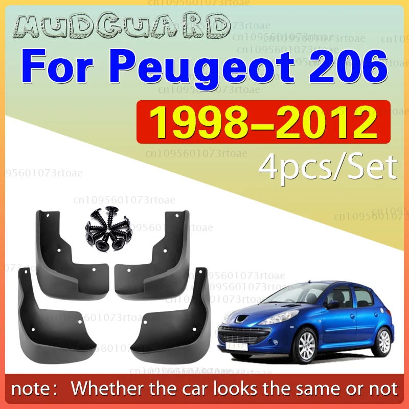 

Комплект автомобильных брызговиков для Peugeot 206 Hatchback 98-12, брызговики, брызговики, крыло 2003-2009 2004 2005 2006 2007 2008