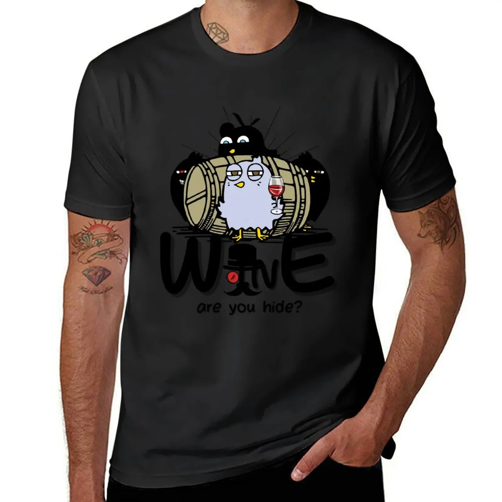 Wine Are You Hide - Wakey Wine T-Shirt Blouse anime clothes quick-drying kawaii clothes black t shirts for men