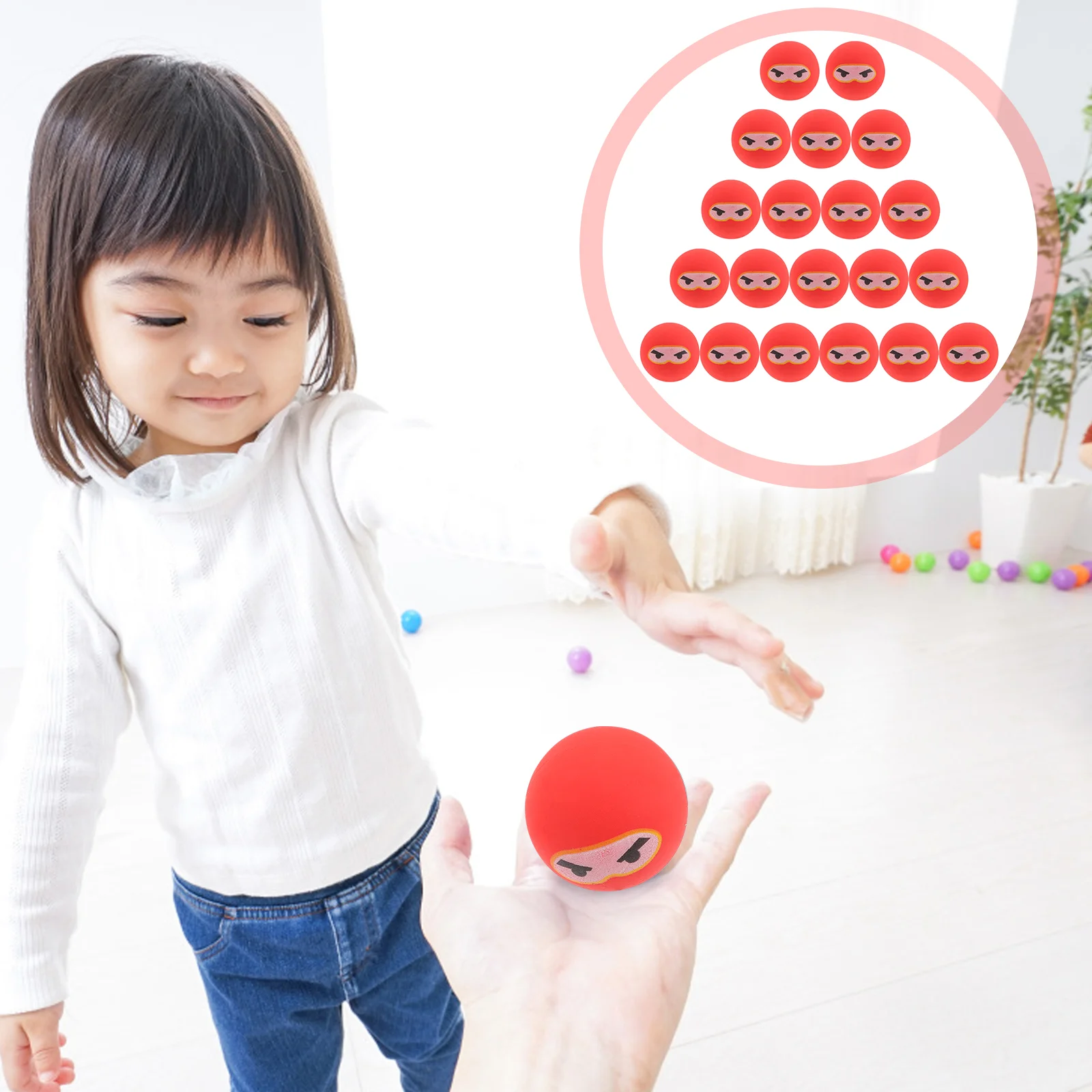 20 Pcs Ninja Bouncing Ball Bouncy Balls Kids Toys Elastic Birthday Rubber Party Favors Child