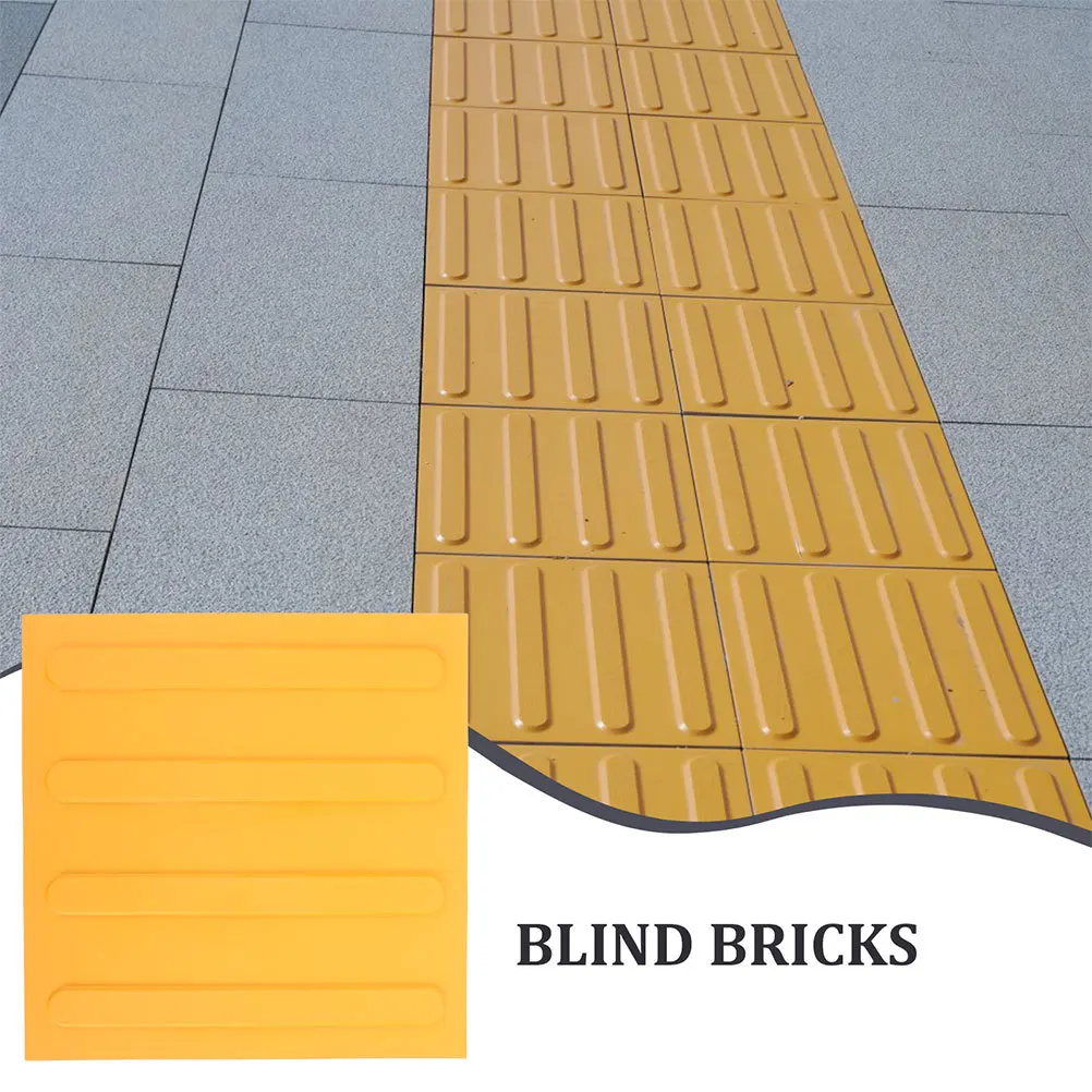 Carreaux de pavage tactiles 40x40, pavé de briques aveugles à bande jaune pour Guide de sécurité intérieur et extérieur, points de bosse pour aveugles