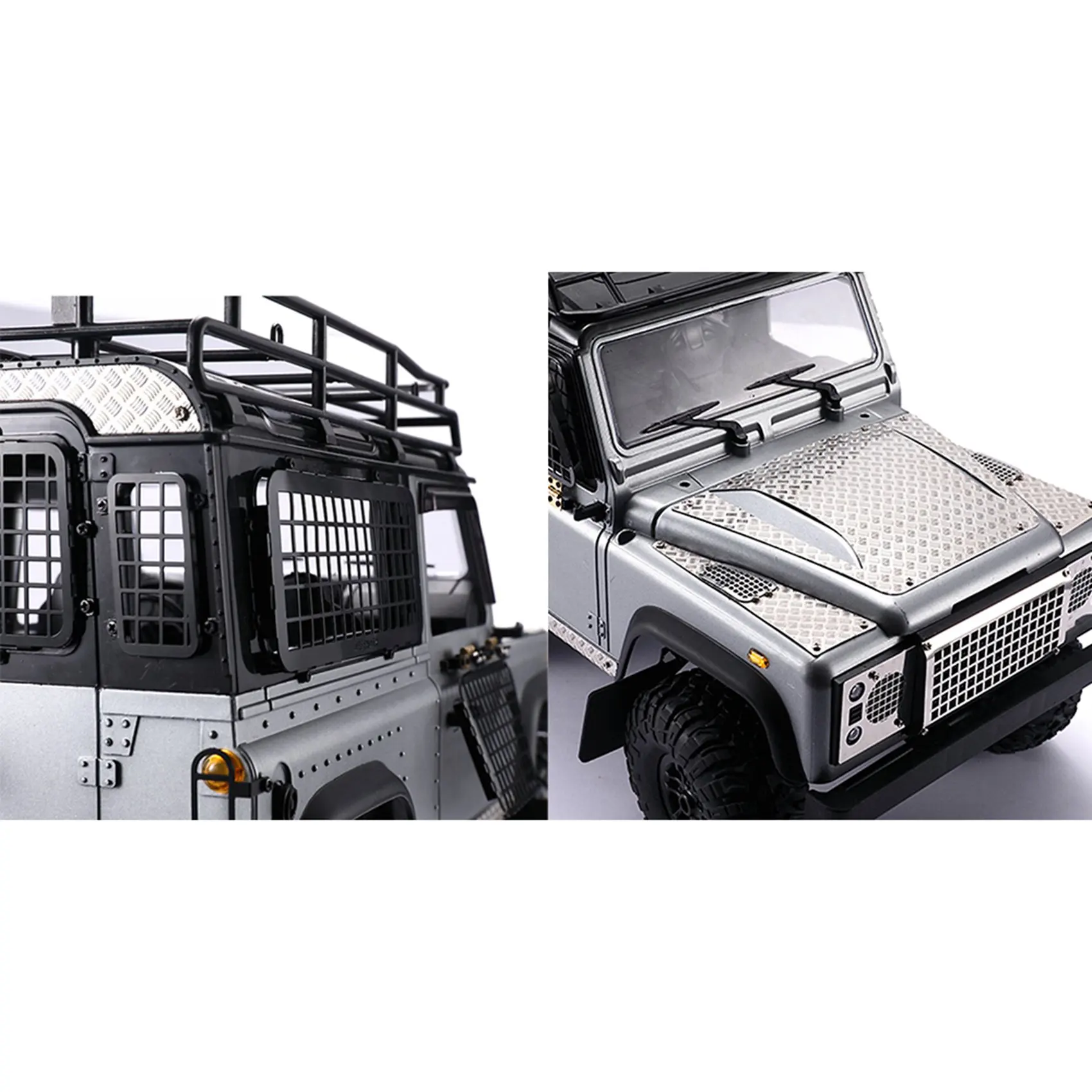 RCカーパーツ用リアウィンドウメッシュ保護ネット1セット、RCカーウィンドウサンバイザー風雨よけ1セット