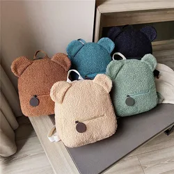 MILANCEL 2024 New Popular Cartoon Fashion Children's Backpack Kids Plush Bear Design School Bag