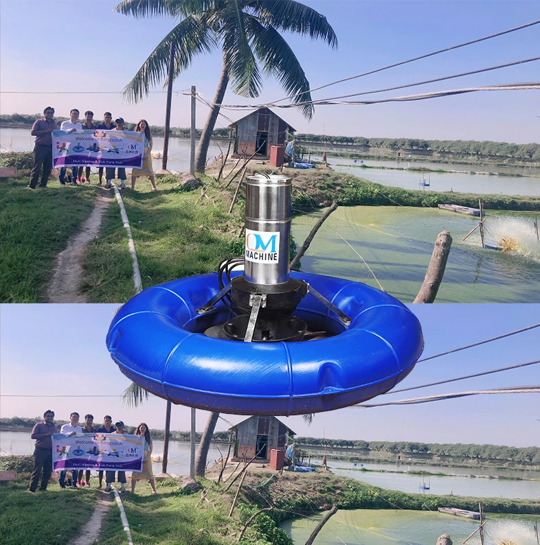 Popular in Single phase 220V floating splash Surge Aeration Double Speed Aerator for fish farm pond