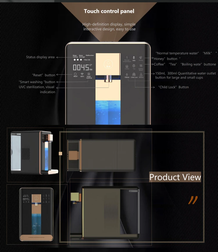 Hot Cold Reverse Osmosis UV Alkaline Hydrogen Water Generator Water Purifier