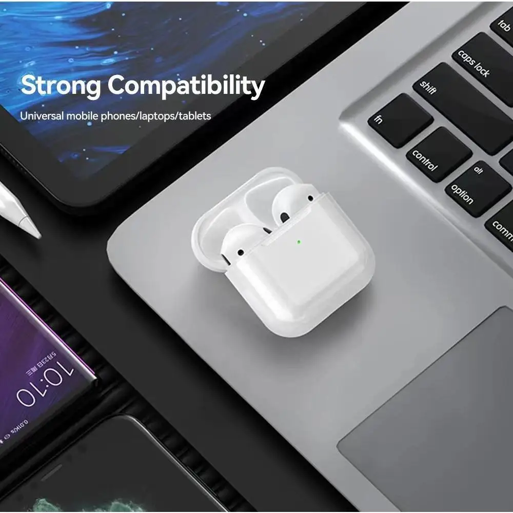 سماعات رأس Pro 4 TWS لاسلكية متوافقة مع تقنية البلوتوث 5.0 مقاومة للماء مع سماعات أذن مع ميكروفون