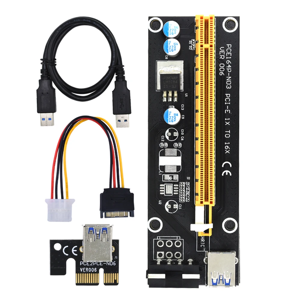 Gold Finger Pure Gold ручная работа VER006 PCIe Райзер PCI-E 1x до 16x адаптер-удлинитель 15-контактный до 4-контактный источник питания