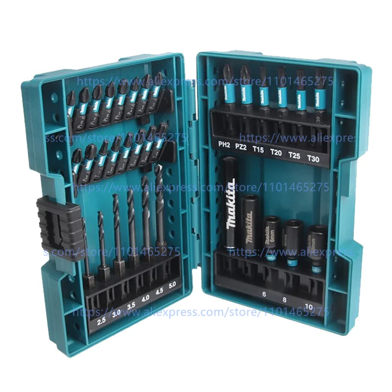 Makita E-06622 B-66896 33 Piece Black Impact Torsion Screwdriver Bit Set High Durability Socket Tool Parts