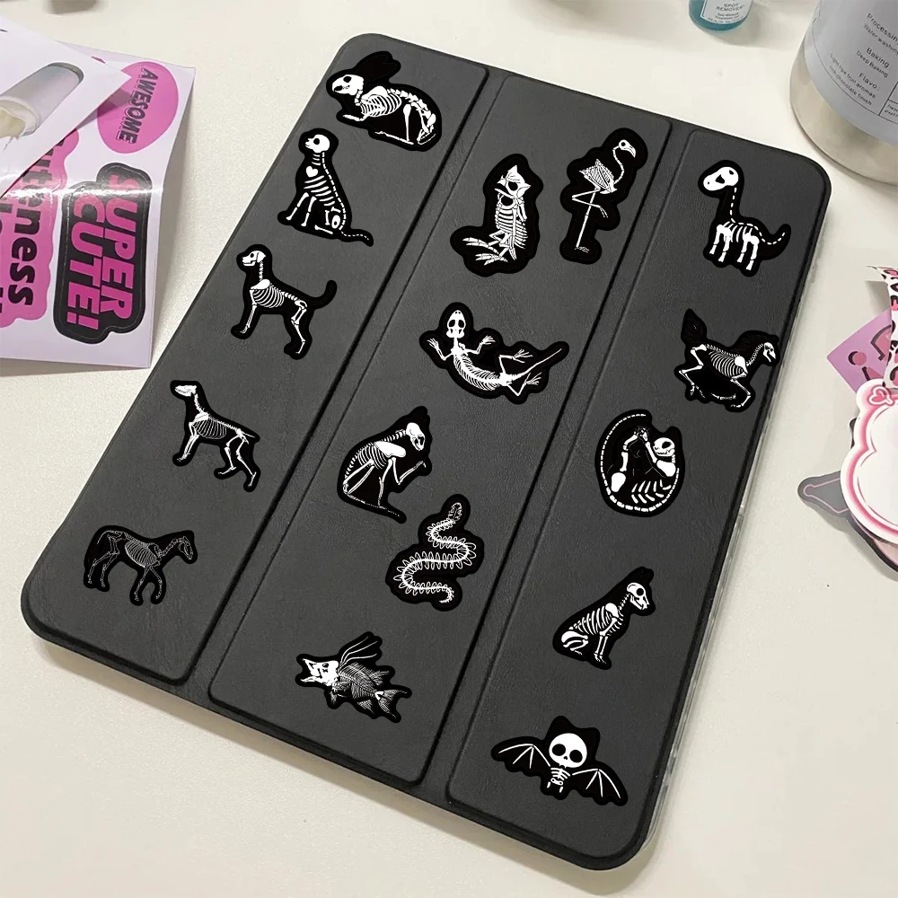 56pcs Horrible Animals Skeleton Stickers Decals For Phone Suitcase Skateboard Refrigerator Helmet DIY Waterproof Stickers