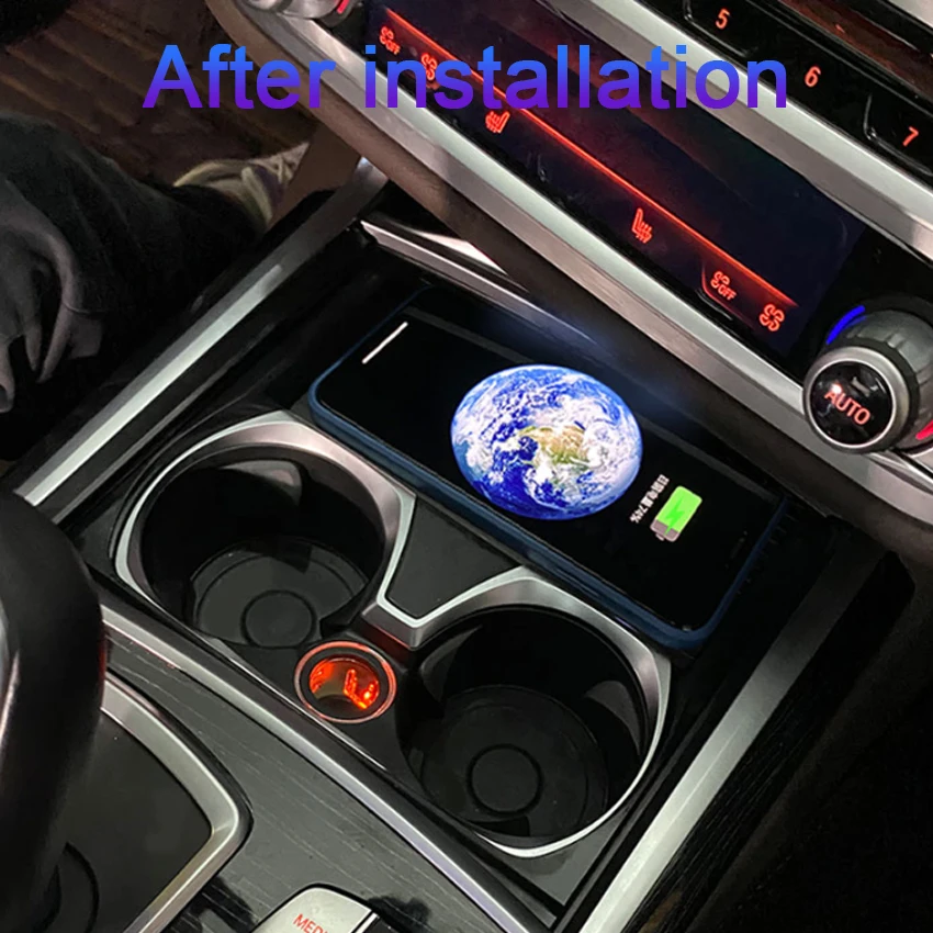차량용 QI 무선 충전기 충전 플레이트, BMW 7 시리즈 F01 F02 2016 2017 2018 2019 적합, 휴대폰 거치대 액세서리, 15W