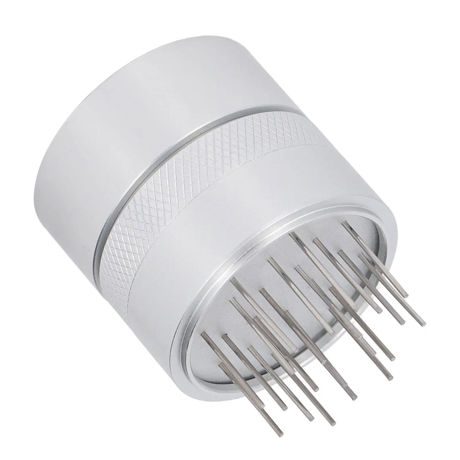 أداة تقليب القهوة المحمولة المصنوعة من الفولاذ المقاوم للصدأ مع أداة تشتيت فعالة مقاومة للصدأ للمشروبات الساخنة باللون الفضي