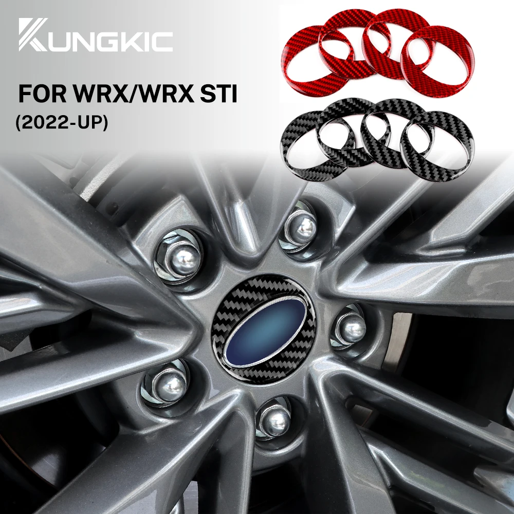 Pegatina de fibra de carbono auténtica para el logo central de la llanta para Subaru WRX VB WRX STI 2022 2023 2024 2025 2026 Accesorios exteriores para coche