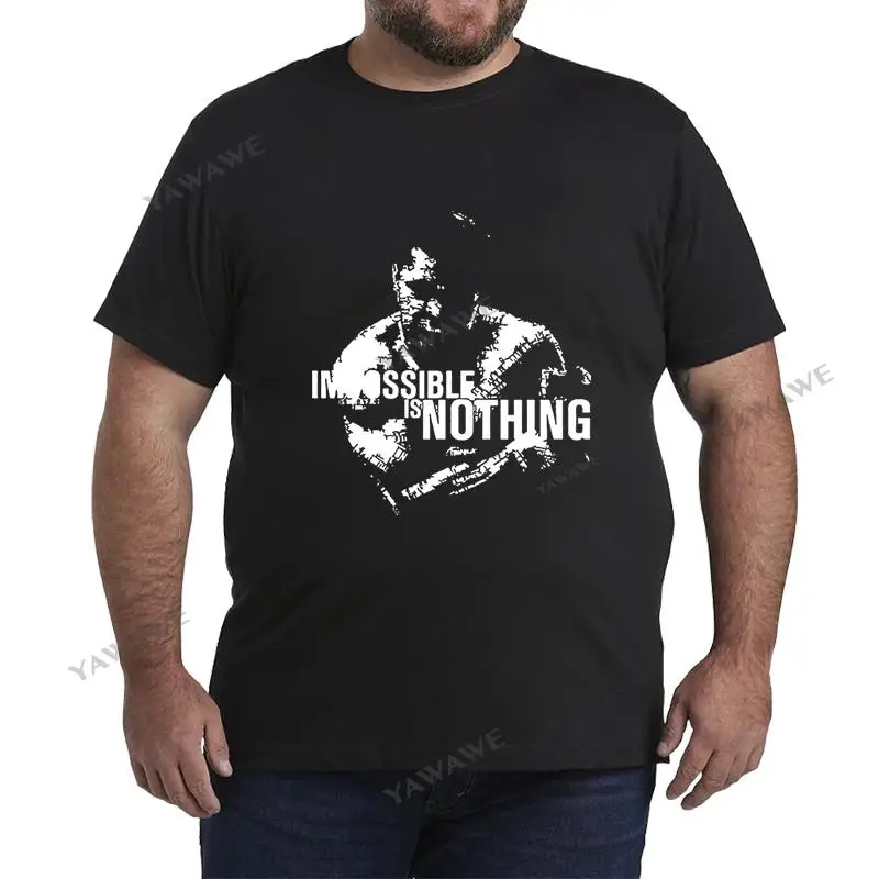 new arrived casual t shirt Men Funny tshirt Mohamed Ali impossible is nothing Short Sleeve O-Neck Tops men tee shirt euro size