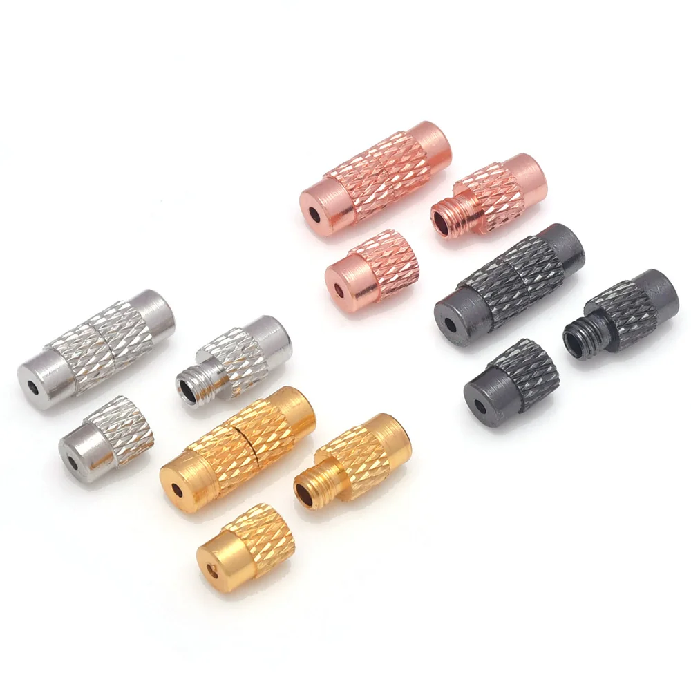 10Pcs 4x12mm Brass Column Screw Clasps Barrel Screw Clasp for Bracelet Necklace Jewelry Making Findings
