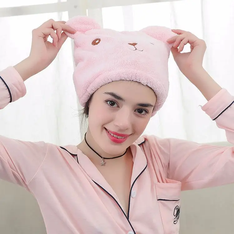 Animal Cartoon Hair Drying Cap Super Strong Hair Quick-drying Turban Cute Adult Thickening Absorbent Shower Cap S1032