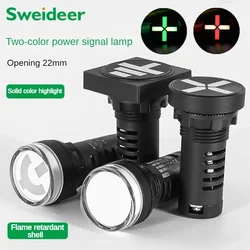 LED Red Green Dual Color Indicator Light AD136-22 Power Signal Light Grounding Isolation Open Circuit Position 22MM 24V110V220V