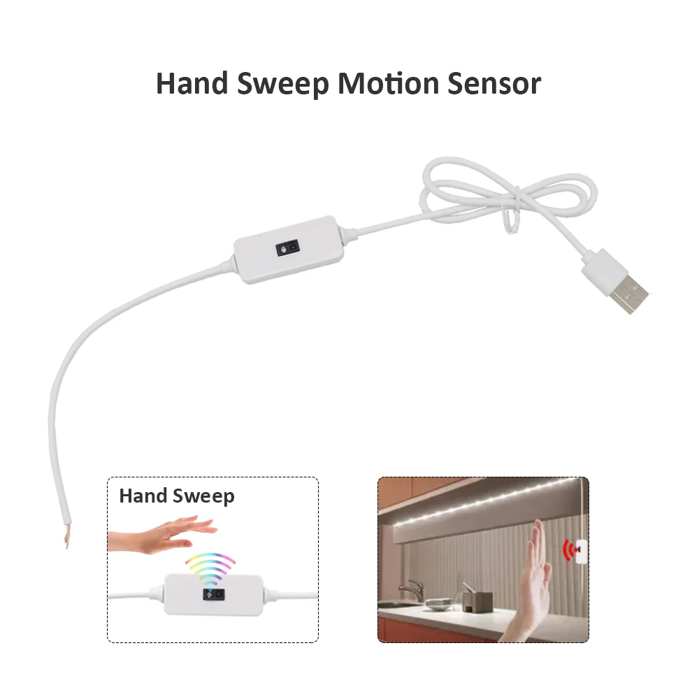 USB Hand Sweep Motion Sensor Dimmer Switch DC 5V 3A IR Brightness Dimming Detector for Home Cabinet Closet LED Light Strips