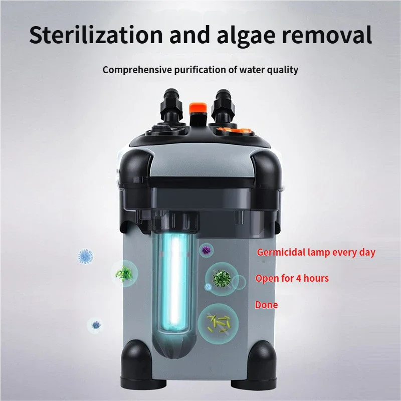 External Filter Bucket for Fish Tank 3 in 1 Water Purification Silent Circulation Pump High Efficiency Aquarium Cleaning Tool