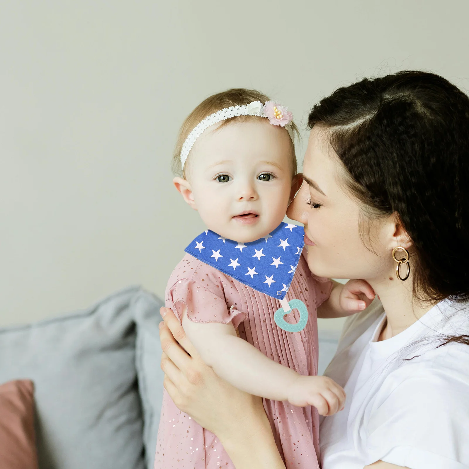 2 قطعة المرايل الطفل باندانا لعابه القطن الثلاثي للجنسين بنين بنات لينة تنفس مريحة سهلة الجافة الطفل باندانا لعابه المرايل #5