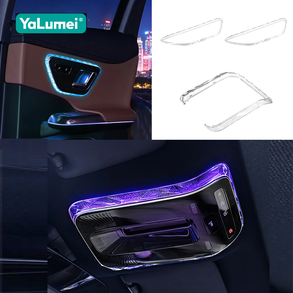 For Mercedes Benz C GLC E Class W206 X254 W214 Crystal Door Bowl / Reading Light Frame Trim Sticker Modification Car Accessories