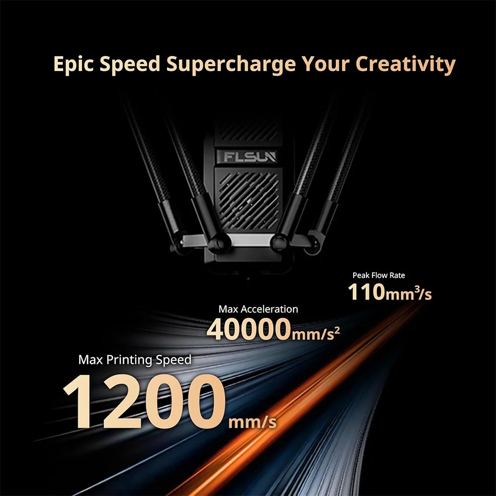 طابعة FLSUN S1 Pro 1200 مم/ثانية فائقة السرعة Delta ثلاثية الأبعاد Al Detection التسوية التلقائية كليبر البرامج الثابتة 350 ℃   ميتال هوتيند 320*320*430 ملم #2