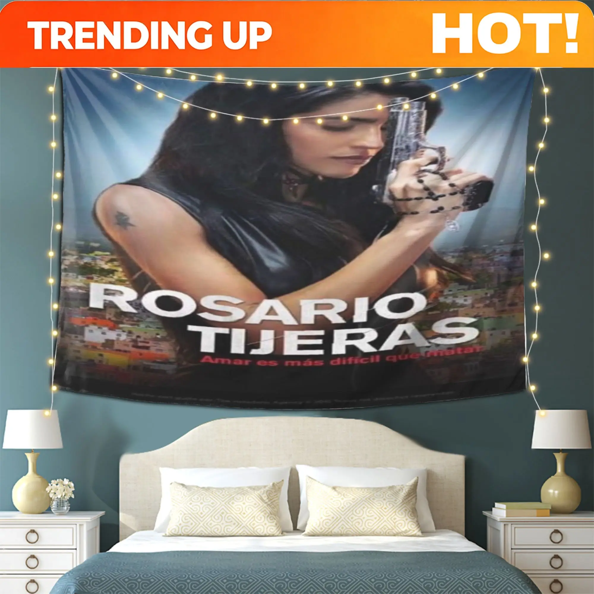 Customize Rosario Tijeras Style Brainwave Peach Skin Tapestry, Living Room Bedroom Office Home Decor Wall Hanging/Room Decoratio