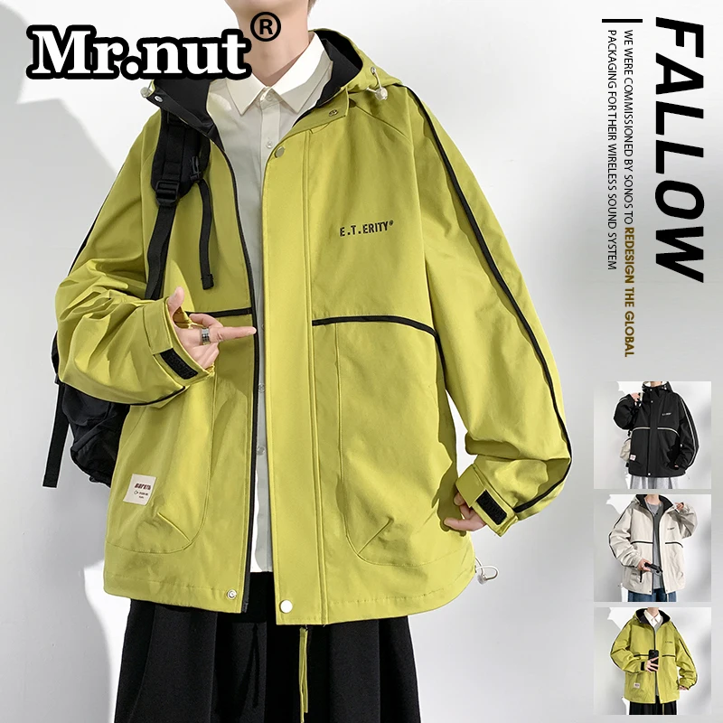 

Mr.nut Waterproof Windbreak Spring Autumn Jackets Large Size L-8XL Casual Outdoor Hooded Tooling Jacket Camping Men's Clothing