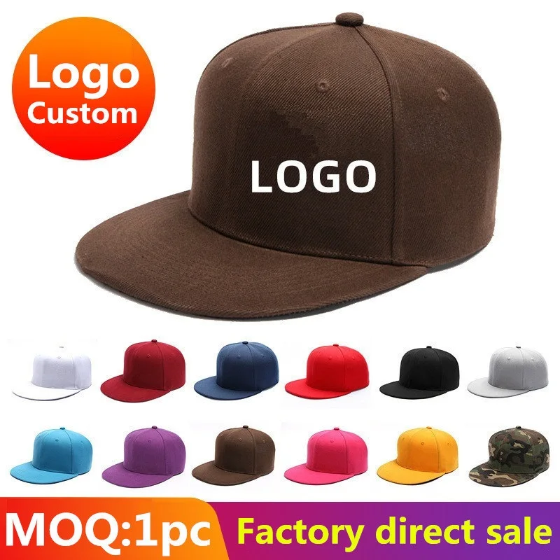 Adult Custom flat brim sports hats men women casual snapback hats Adjustable print embroidery Logo Hip hop cap Trucker hats