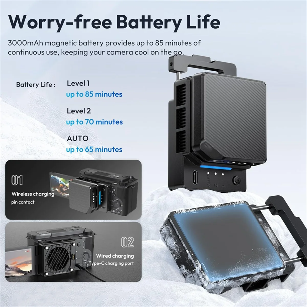 

Новый комплект охлаждения камеры 3C для DSLR и беззеркальных, полупроводниковый охлаждающий вентилятор с магнитной батареей емкостью 3000 мАч, автоматический контроль температуры