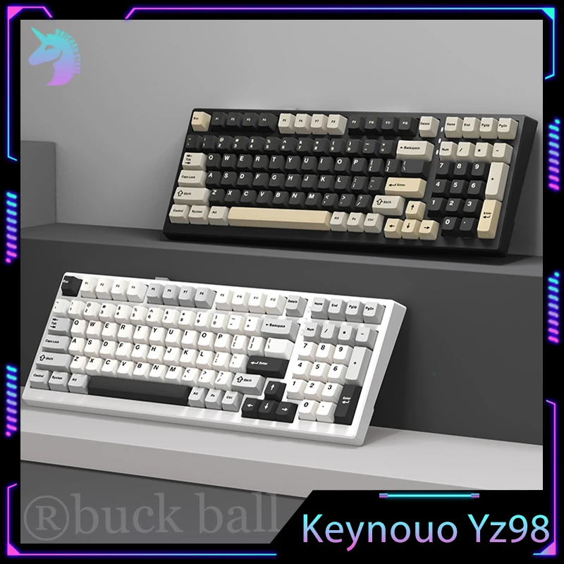

Keynouo Yz98 Gaming Mechanical Keyboard Wireless Bluetooth Hot-Swap Keyboards RGB PBT Keycaps Gasket Office Fps Gaming Keyboards
