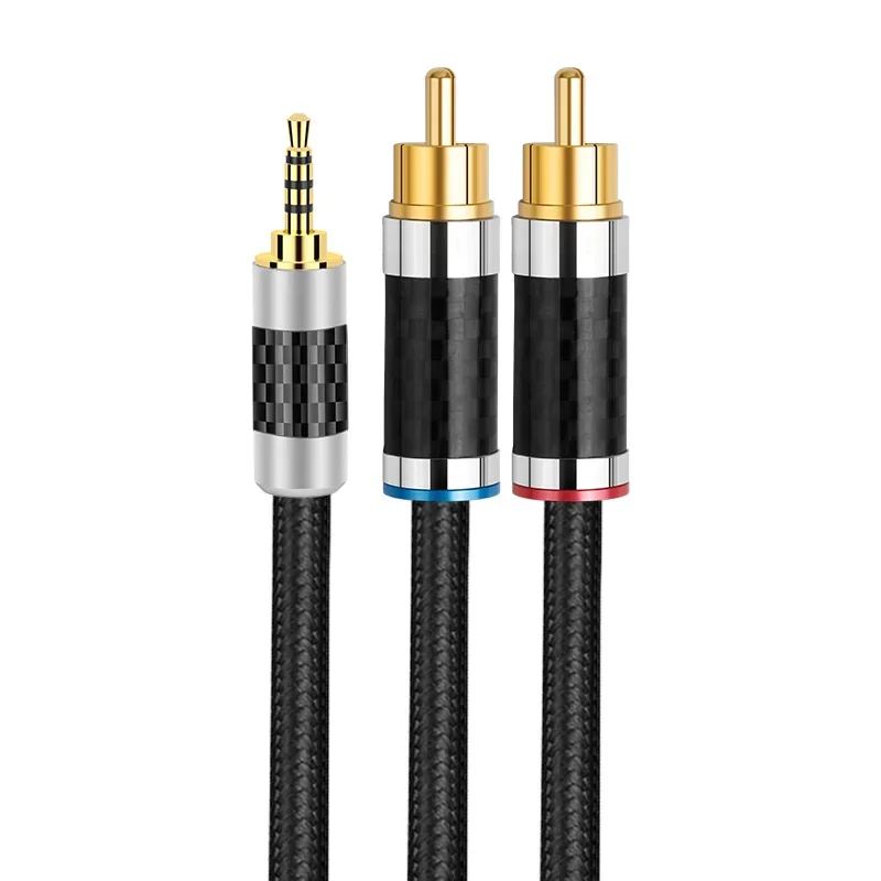 YYTCG Hifi 2,5mm Trrs symmetrisch zu 2 RCA-Stecker Kabel hochreine ofc Versilberung 2,5mm Buchse zu 2 RCA Audio-Stecker Kabel für Verstärker 3