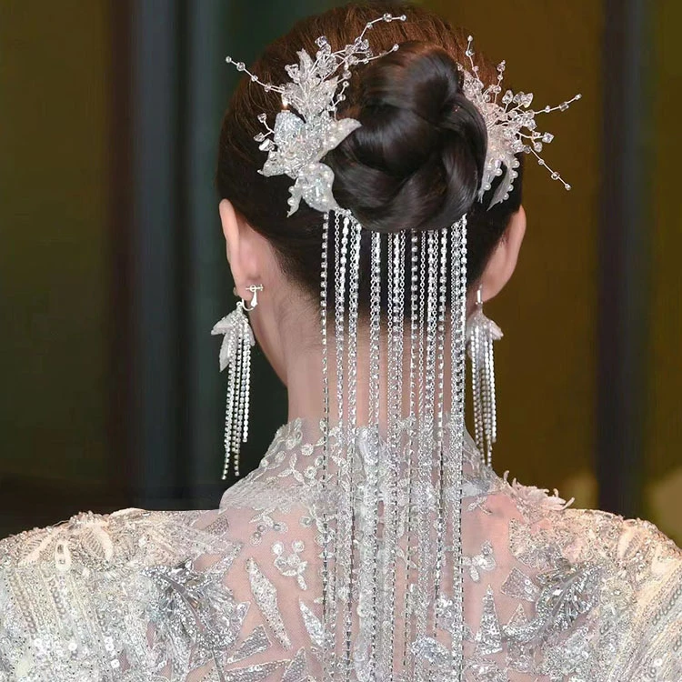 

Original Bridal Crystal Hair jewelry Hoop crystal Tassel Hair Band Women Hair Wear Wedding Hair Accessories New Style