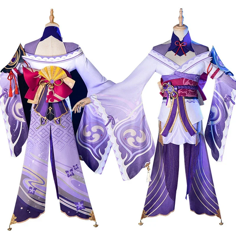 Raiden Shogun Beelzebul Cosplay Spel Genshin Impact Cosplay Kostuum Pruik Tops Rokken Halloween Feest Kostuum Voor Vrouwen