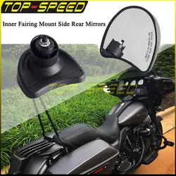 Motorcycle 9mm Fairing Mount Review Mirror For Harley Touring Street Electra Glide Tri Glide Ultra Classic Limited FLHX 2014-up