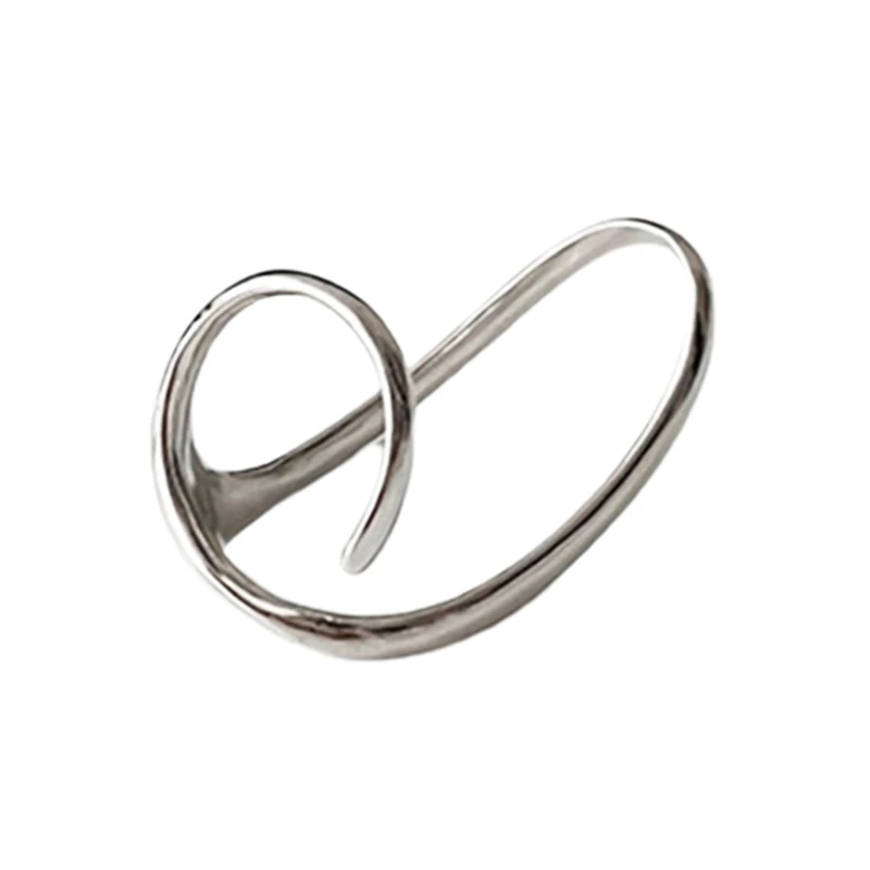 New Novel Stainless Steel Irregular Ring Cocktail Party Finger Ring Fashion Jewelry Silver Color Women