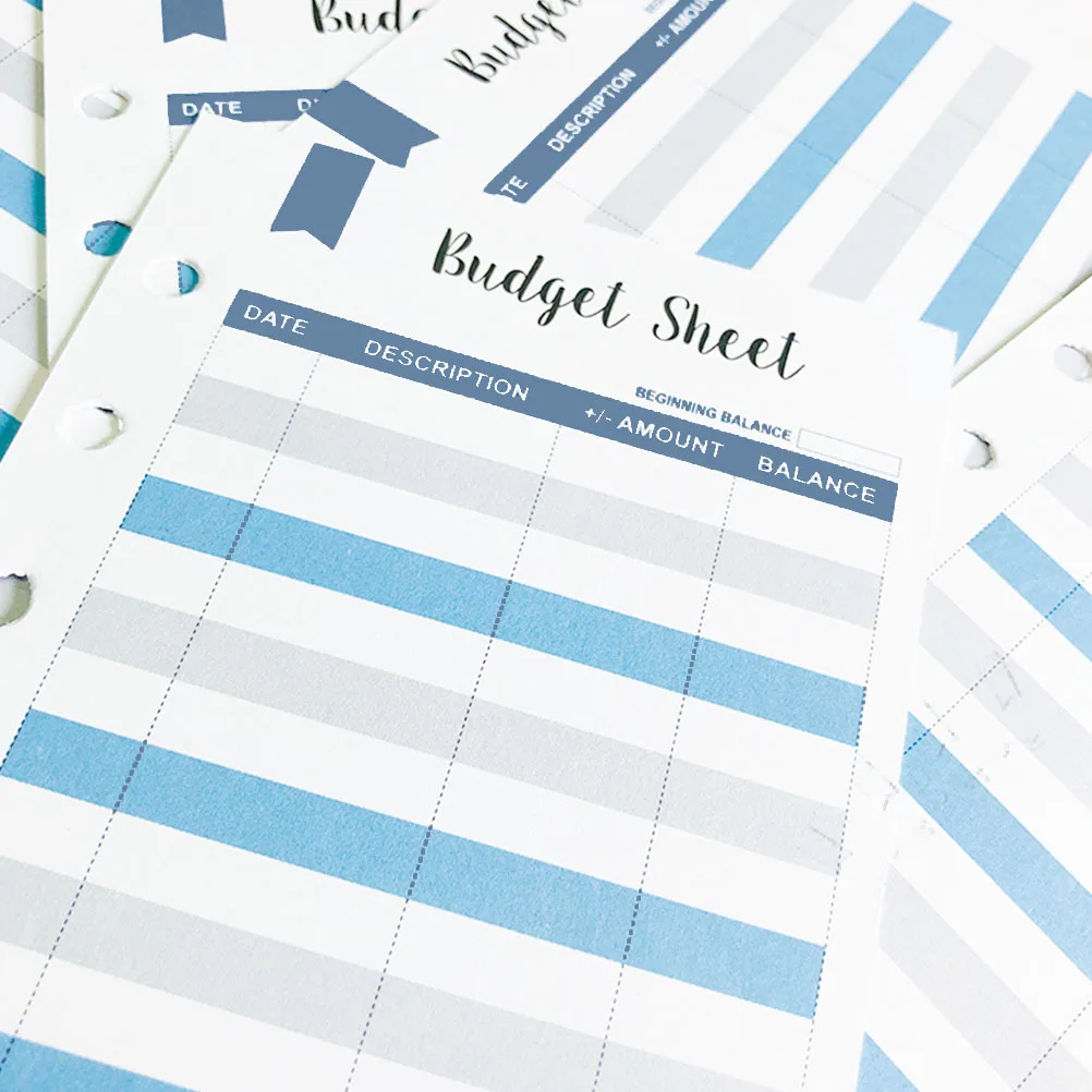 أوراق ميزانية لتتبع النفقات، مخطط نقدي، 50 ورقة، مادة آمنة عملية، لوازم مكتبية منزلية، مجلد ميزانية #6