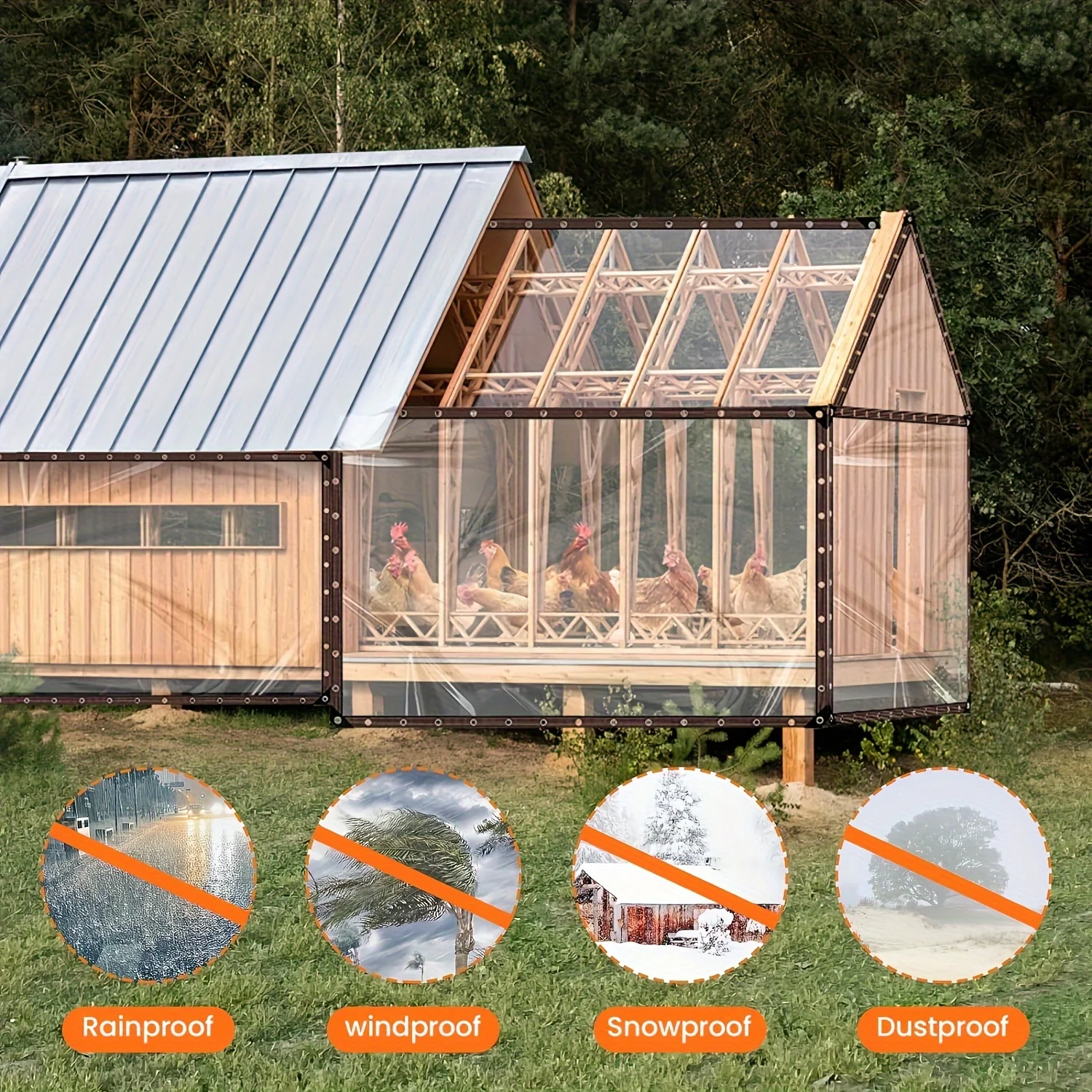 2x3m 2x4m Hochtransparente Wasserdichte Plane Speziell für Gewächshäuser, Hühnerställe, Sonnenschutz, Camping, Regenschutz – Detail 5