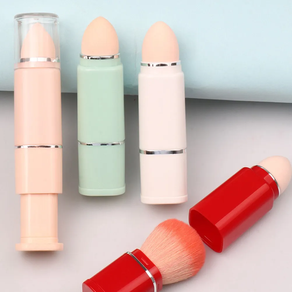 Ensemble de pinceaux de maquillage rétractables 2 en 1 pour le visage, le blush, la poudre libre, pinceau portable, indispensable pour les voyages, outil de beauté pour femmes