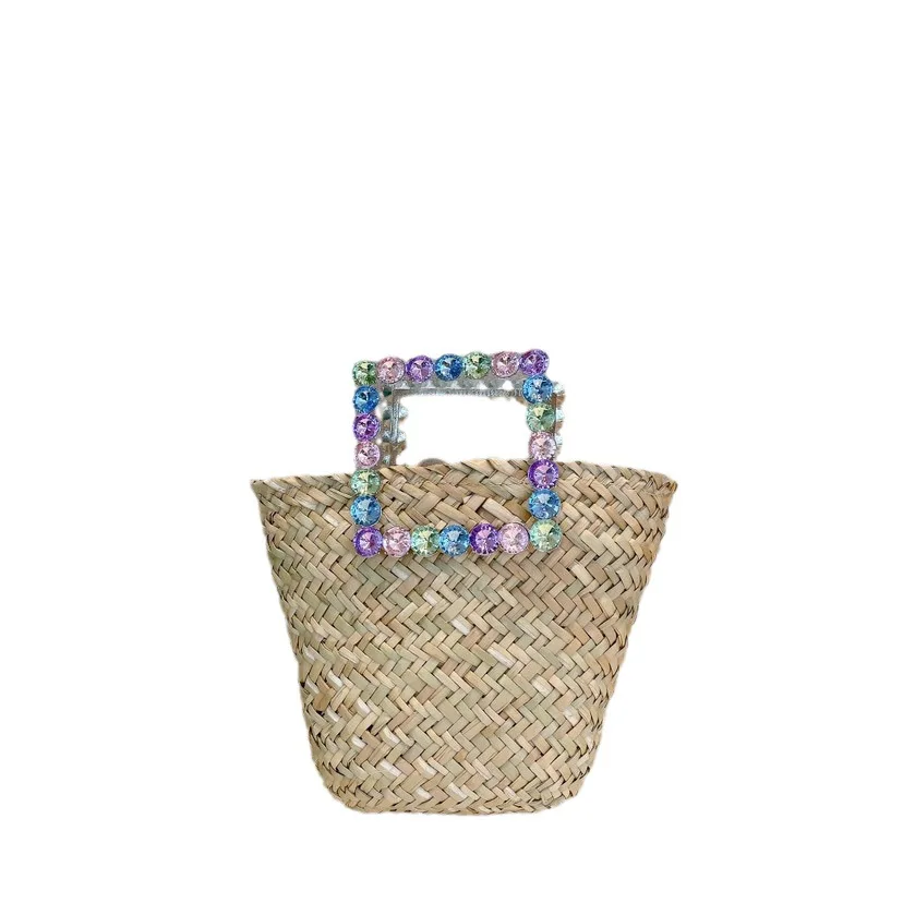 Handmade Diamond Woven Straw Bag Designer Luxury Bag Handbag For Women 2023 High Quality Summer Bali Vacations Beach Bag Purses