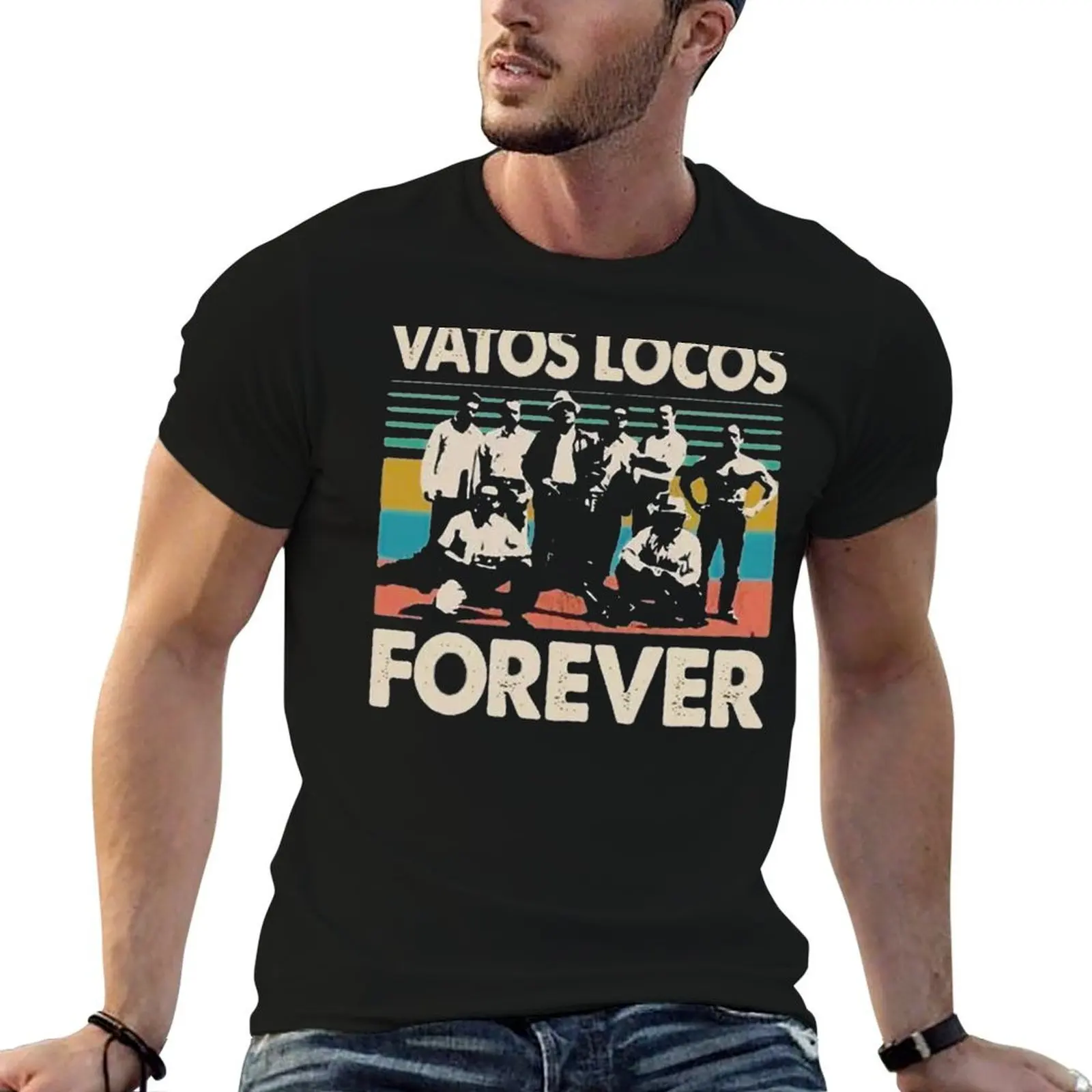 Vatos Locos Forever shirt T-Shirt man t shirt cotton t shirt man casual t man designer T-shirt